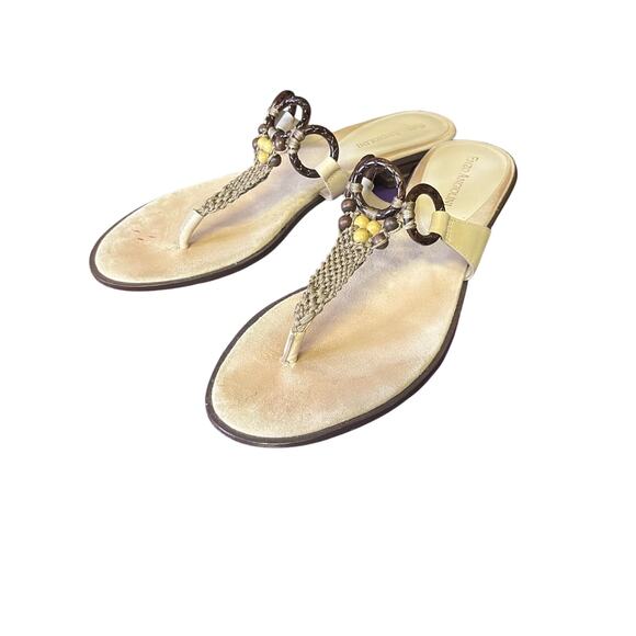 Enzo Angioloni women’s brown sandal healed beaded 9M BOX - Picture 1 of 3